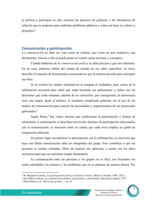 Participación ciudadana, política y electoral en México: hacia la civil ...