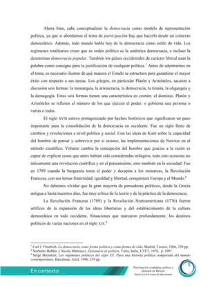 Participación ciudadana, política y electoral en México: hacia la civil ...