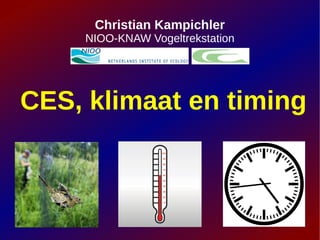 Christian Kampichler
    NIOO-KNAW Vogeltrekstation




CES, klimaat en timing
 