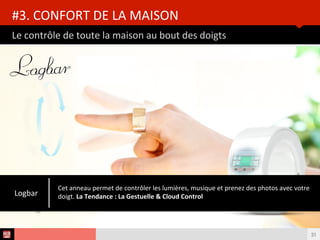 Analyse des Tendances du CES 2015HUB REPORT
App de geston du confort de la maison
#3. CONFORT DE LA MAISON
31
DJI
EVE
Gérer plus intelligemment sa maison grâce aux informatons détaillées en temps réel
directement depuis votre iPhone ou iPad
 