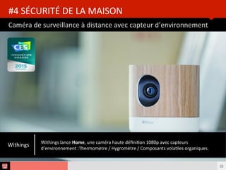 Analyse des Tendances du CES 2015HUB REPORT
Logbar
L’anneau permet de contrôler lumière et musique et de prendre des photos avec votre doigt.
La Tendance : La Gestuelle & Cloud Control
Le contrôle de toute la maison au bout des doigts
#3. CONFORT DE LA MAISON
33
 