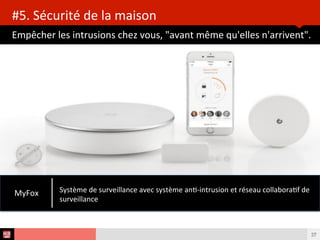 Analyse des Tendances du CES 2015HUB REPORT
Des outls innovants pour vous protéger
#4 SÉCURITÉ DE LA MAISON
37
100
Milliards
C’est le marché mondial de la sécurité avec une croissance annuelle de 5 %
 