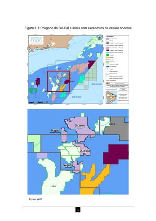 4
Figura 1.1: Polígono do Pré-Sal e áreas com excedentes da cessão onerosa
Fonte: ANP
Lula
Libra
 