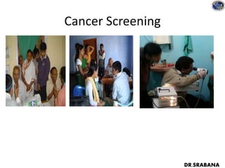 Cancer Screening
DR.SRABANA
 