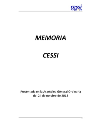 CESSI: Memoria 2012-2013 Slide 2