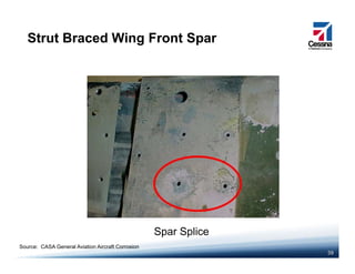 Strut Braced Wing Front Spar
39
Spar Splice
Source: CASA General Aviation Aircraft Corrosion
 