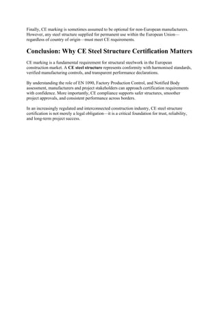 CE Steel Structure Explained: Certification Standards and Compliance ...