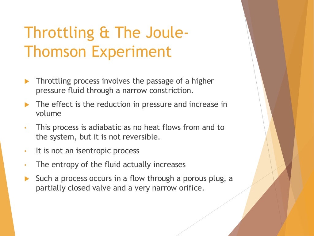 Throttling process and its application