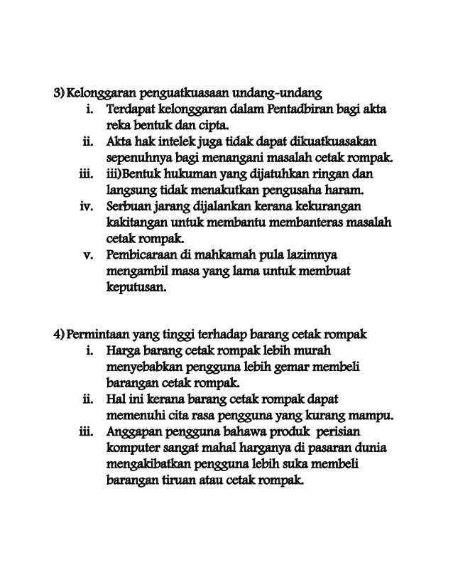kesan penjualan barang tiruan dan cetak rompak di malaysia