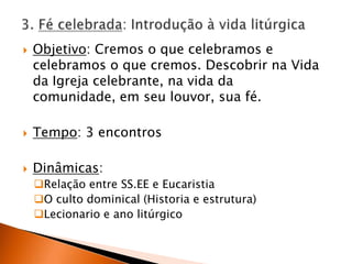 Terceiro encontro: A proposta do Reino na vida cotidiana. EncontrosPrimeiro.Experiência fundante do povo de Israel (Êxodo 2, 23 ss)