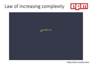 Law of increasing complexity
https://npm.anvaka.com/
 