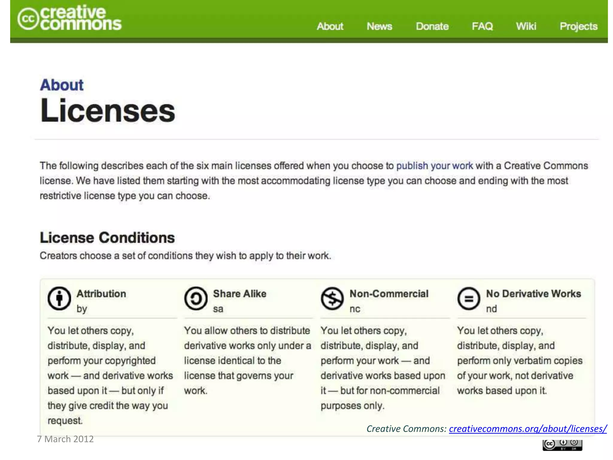 CETL4HealthNE   Creative Commons: creativecommons.org/about/licenses/
7 March 2012
workshop
 