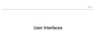 2015
User Interfaces
 