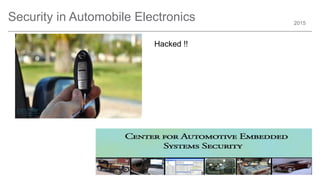 2015
Security in Automobile Electronics
Hacked !!
 