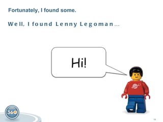 Fortunately, I found some. Well, I found Lenny Legoman… Hi! 