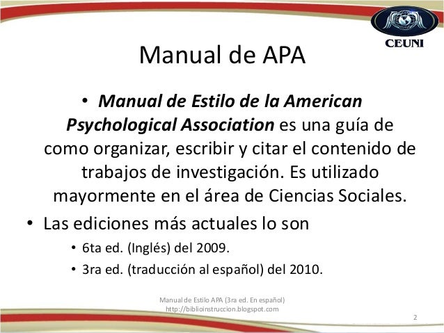Manual De Estilo Apa Ceuni Manual De Estilo Apa Ceuni