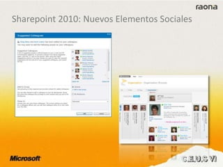 Sharepoint 2010: Nuevos Elementos Sociales
 