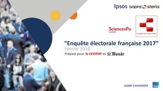 1
Préparé pour
“Enquête électorale française 2017”
le CEVIPOF et
Février 2016
 