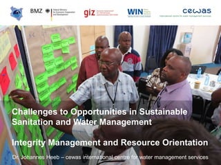 Challenges to Opportunities in Sustainable Sanitation and Water ...