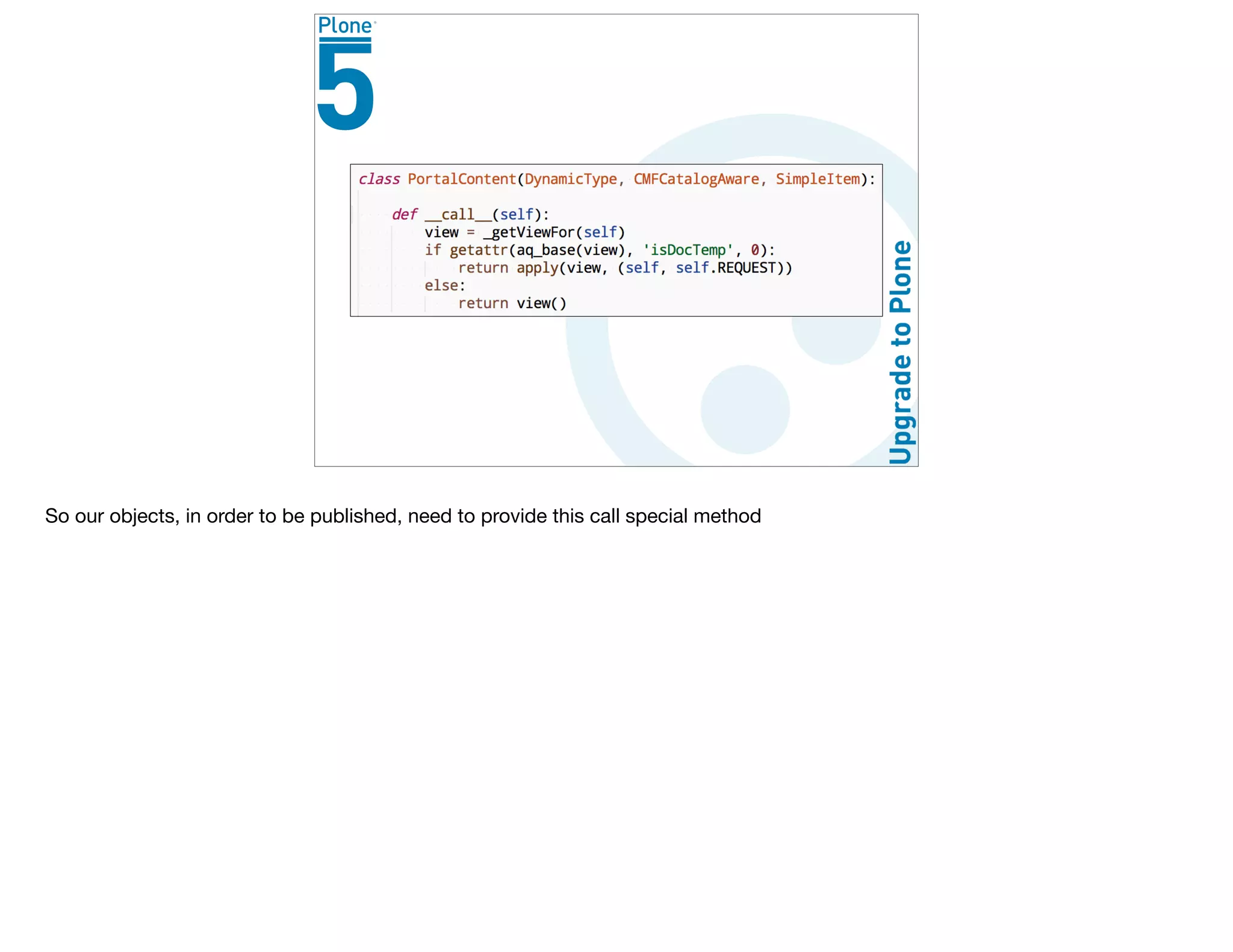 So our objects, in order to be published, need to provide this call special method

 
