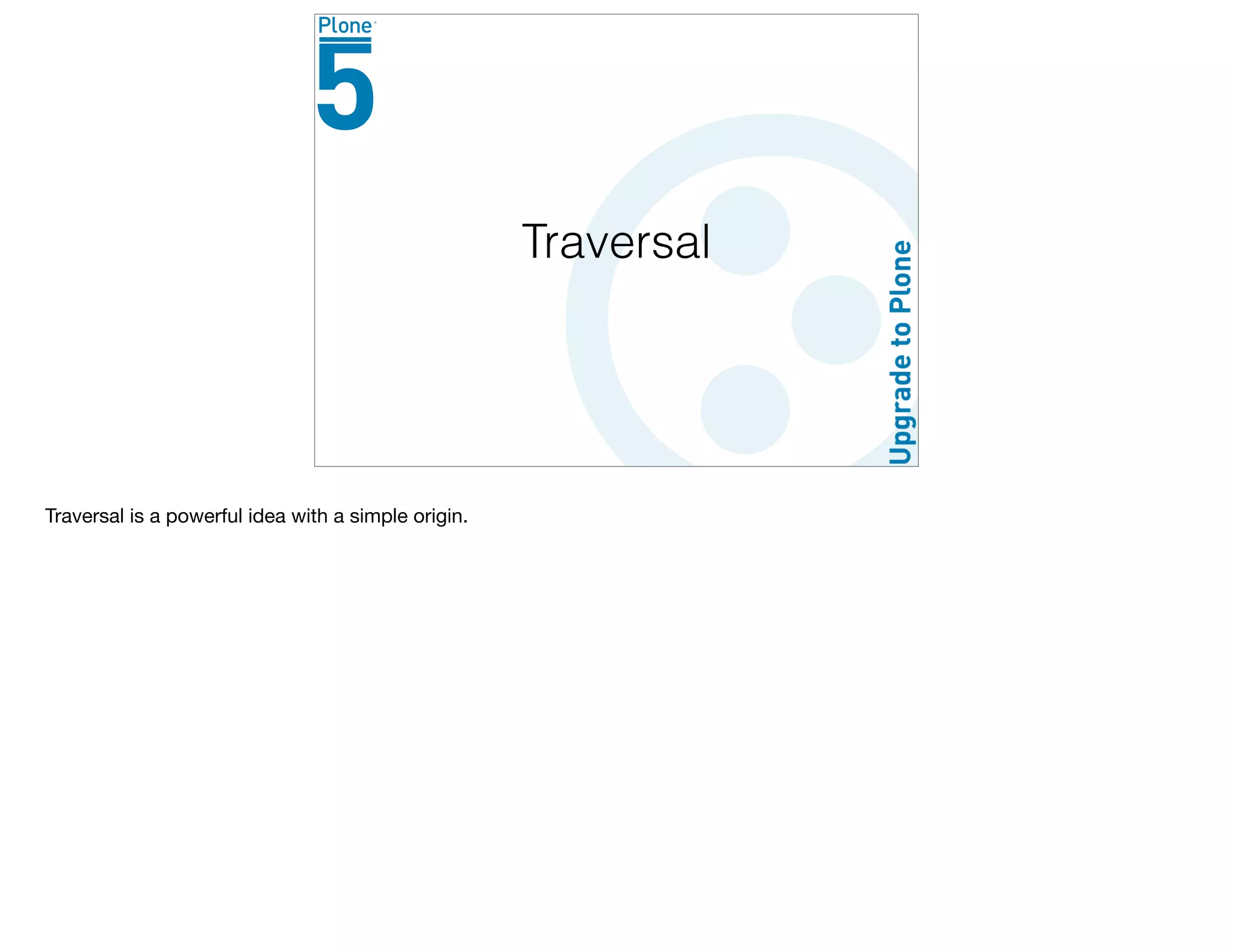 Traversal
Traversal is a powerful idea with a simple origin.
 