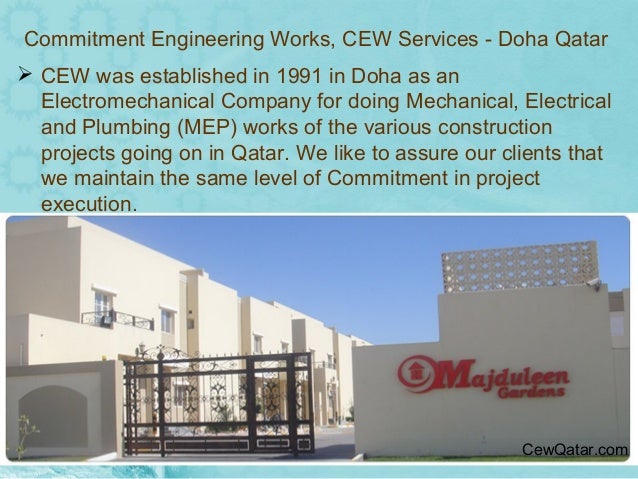 commitment engineering works cew services doha qatar engineering works level 2