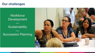 Workforce
Development
—
Sustainability
—
Succession Planning
Our challenges
 