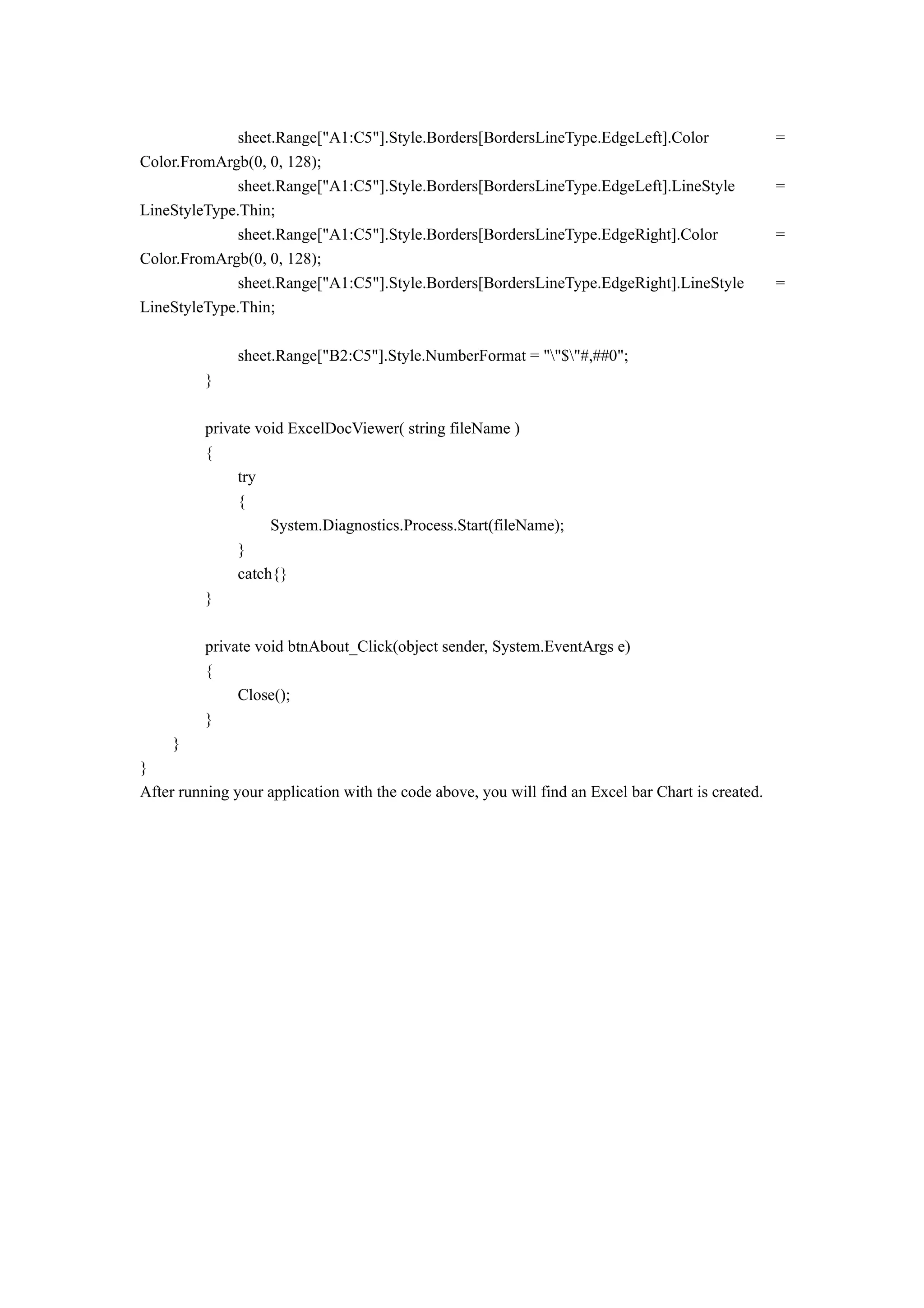 C excel bar chart PDF