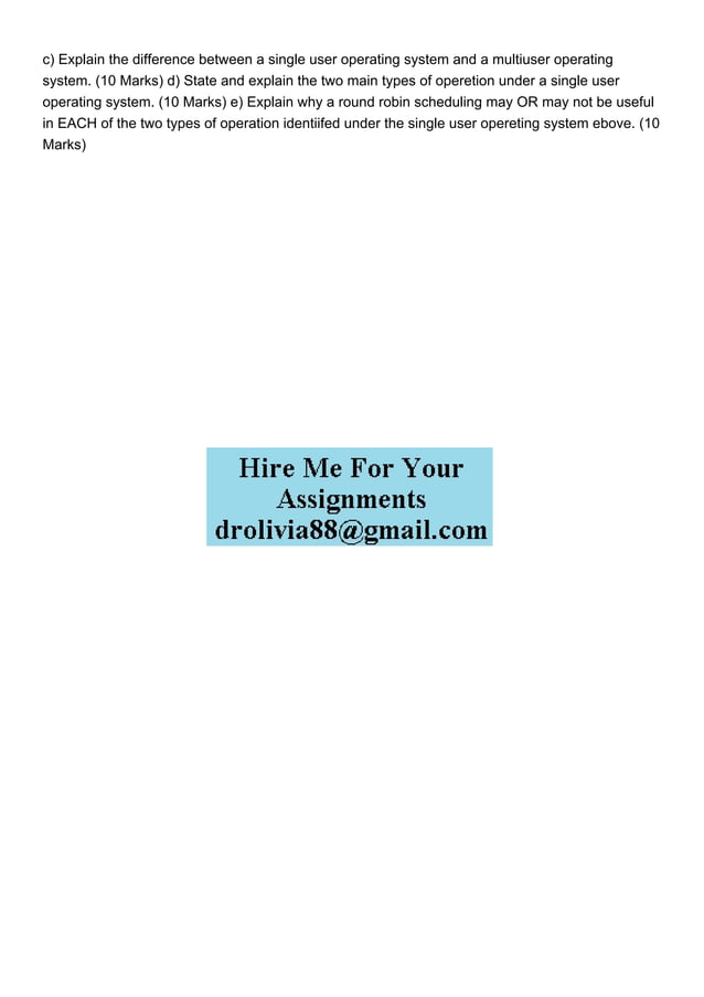 c Explain the difference between a single user operating sy.pdf ...