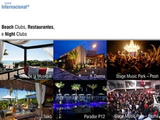 jurerêInternacional®BeachClubs, Restaurantes,e NightClubsCafe de la MusiqueStageMusic Park – PoshDonnaStageMusic Park – PashaTaikôParador P12