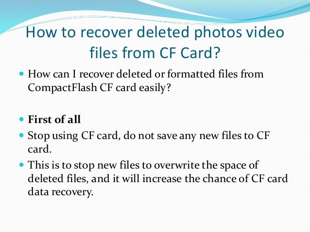 cf card recovery after format