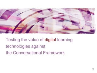 Testing the value of  digital  learning  technologies against  the Conversational Framework 