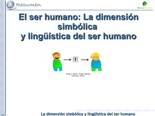 El ser humano: La dimensión simbólica  y lingüística del ser humano Imag.1 Autor: Einar Faanes Licencia: GFDL 