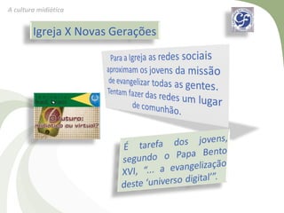 A cultura midiática


        Igreja X Novas Gerações
 