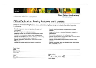 CCNA Exploration Routing Protocols and Concepts