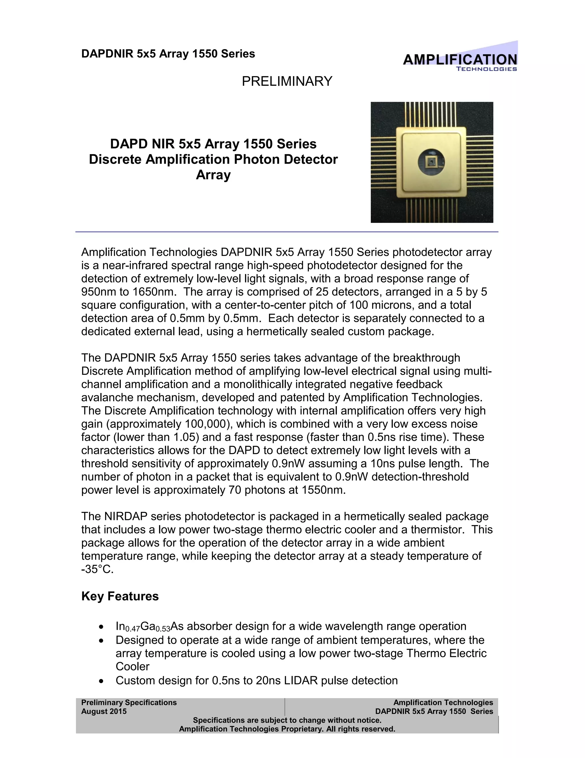 NIRDAPD_5x5_Array_1550_v03 | PDF