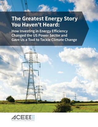 The Greatest Energy Story
You Haven’t Heard:
How Investing in Energy Efficiency
Changed the US Power Sector and
Gave Us a Tool to Tackle Climate Change
 