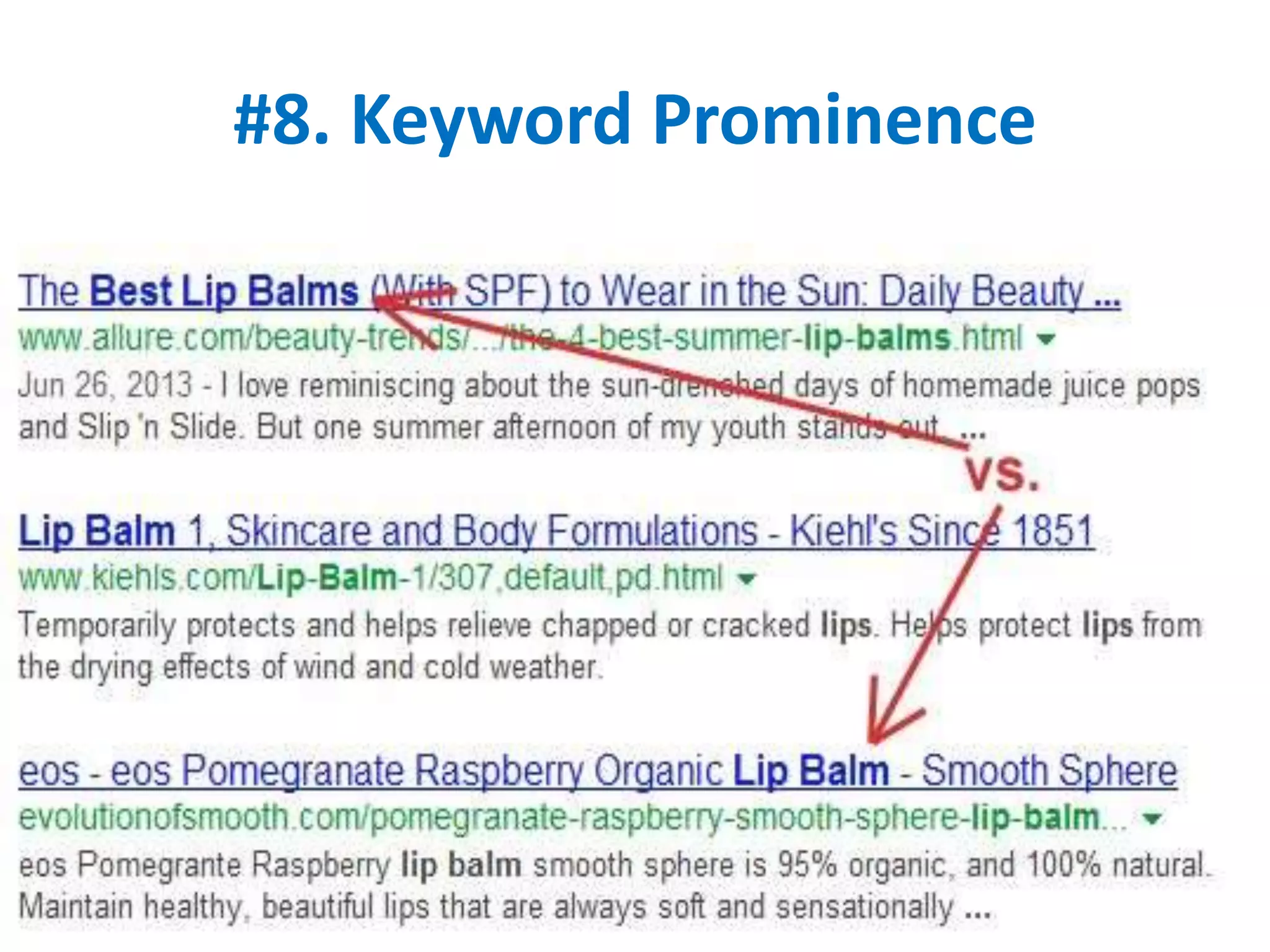 #8. Keyword Prominence
 