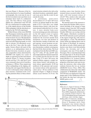 The October 2004 Mw=7.1 Nicaragua earthquake: Rupture process ...