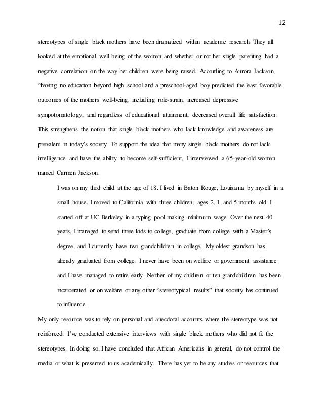 Classification Essay Thesis Statement Stereotypes Of Single Science Essay Example also Essay On Healthy Foods Single Black Mothers Page Paper Apa Sample Essay Paper