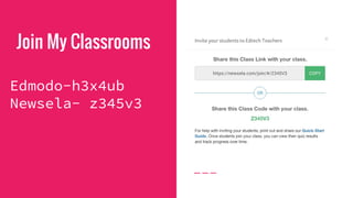Join My Classrooms
Edmodo-h3x4ub
Newsela- z345v3
 