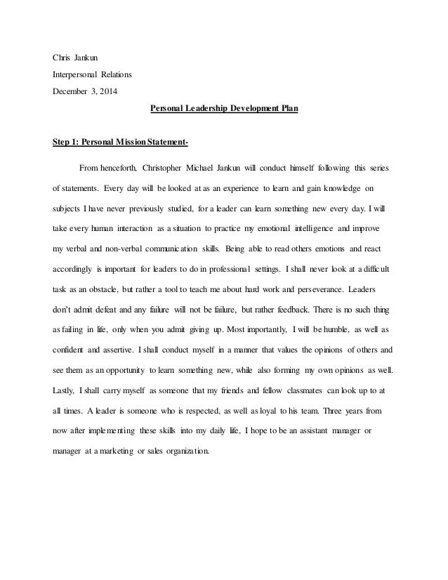 Essay wtitting/personal leadershp plan