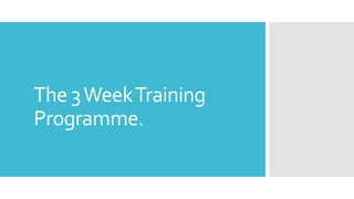 The 3WeekTraining
Programme.
 