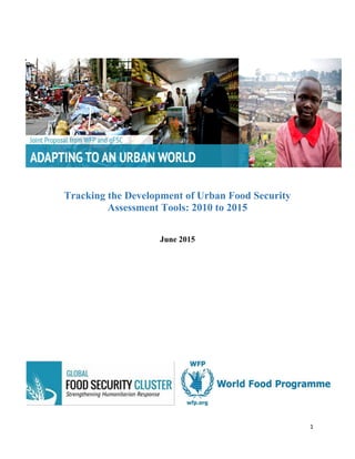 1
Tracking the Development of Urban Food Security
Assessment Tools: 2010 to 2015
June 2015
 