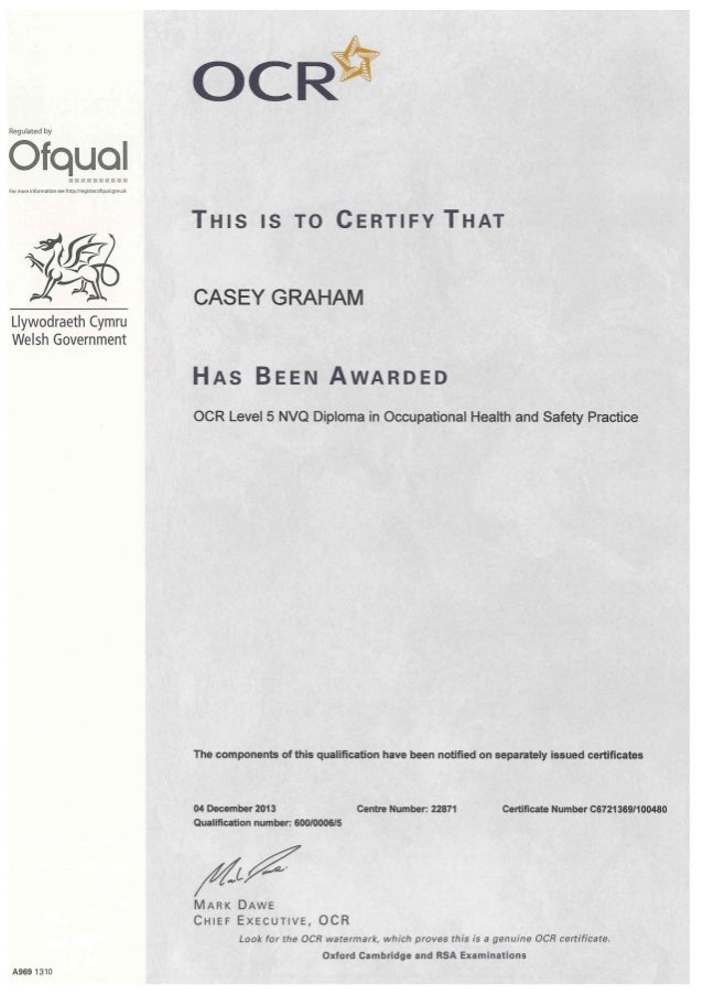 Nvq level 5 health and safety