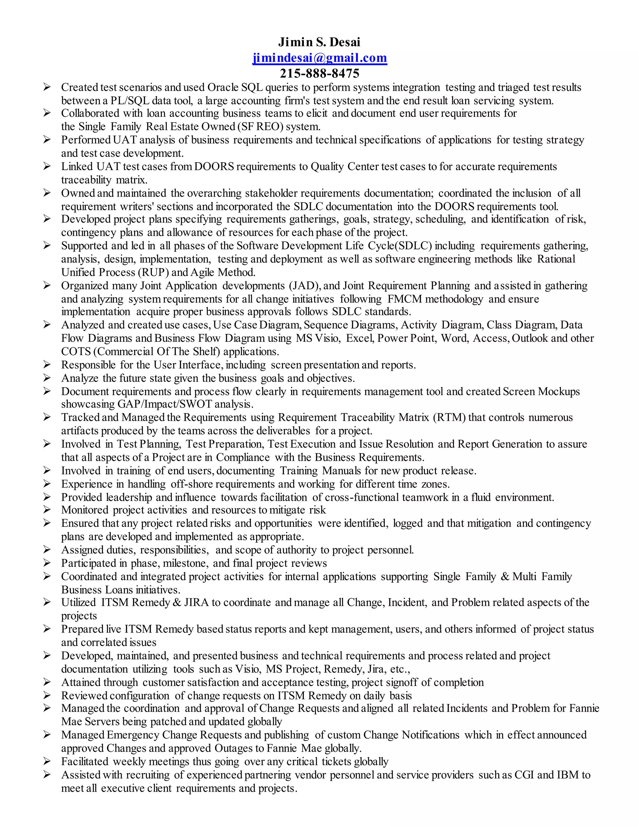 Jimin Desai Resume-2015 | DOCX
