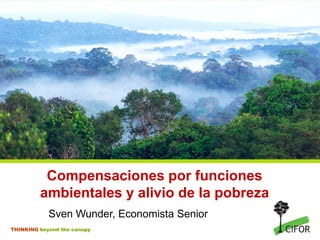 THINKING beyond the canopy
Compensaciones por funciones
ambientales y alivio de la pobreza
Sven Wunder, Economista Senior
 