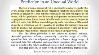 Sandra Mayson, Bias In, Bias Out
Prediction in an Unequal World
 