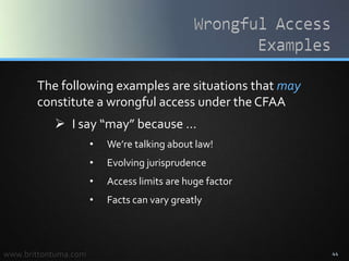 The Evolving Computer Fraud and Abuse Act | PPTX