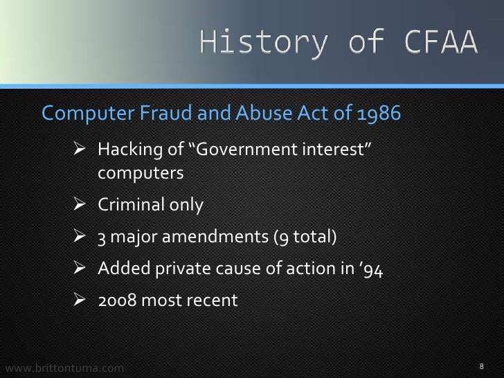 The Evolving Computer Fraud and Abuse Act
